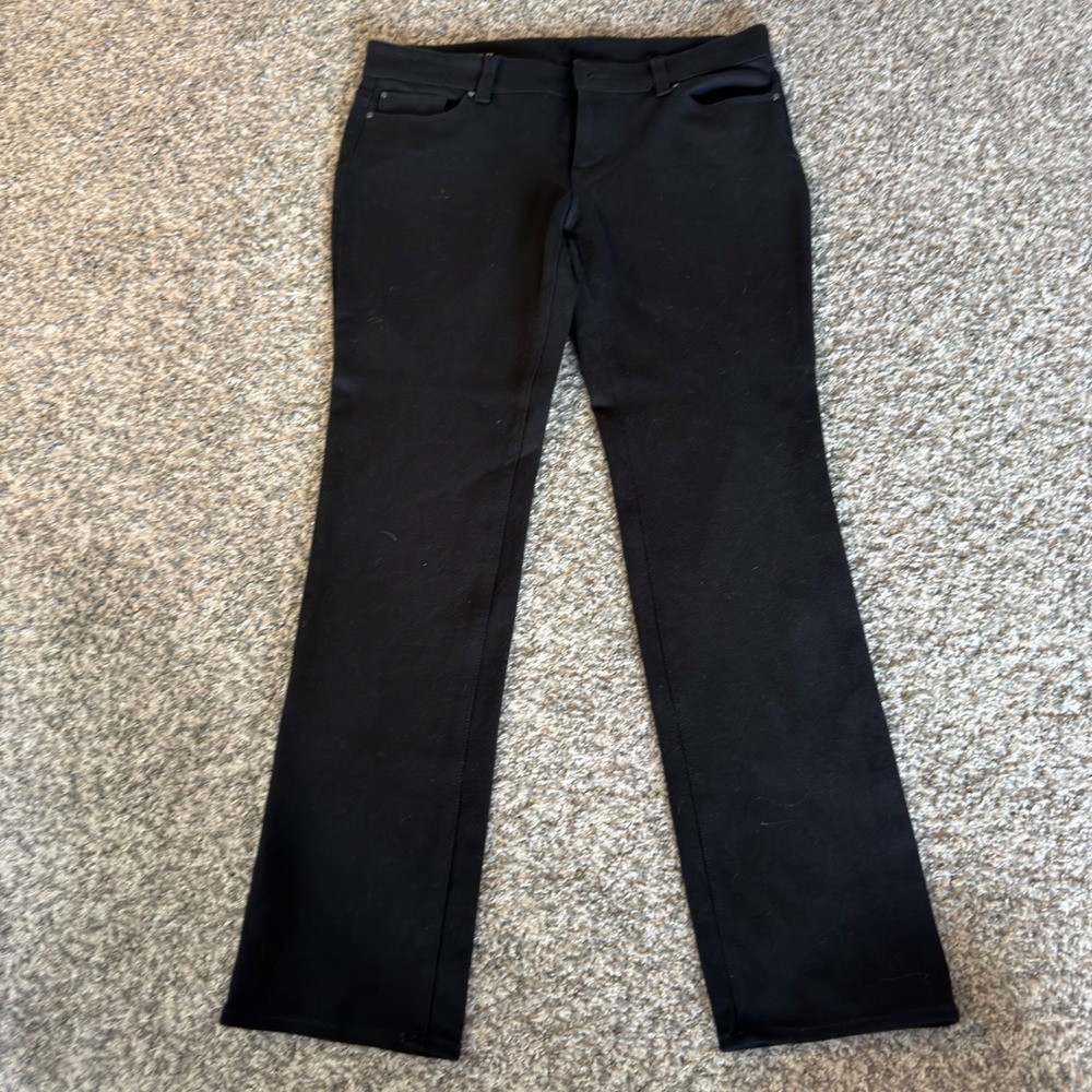Ann Taylor Black Petite Straight Leg Trousers Pants Size 8P 265211